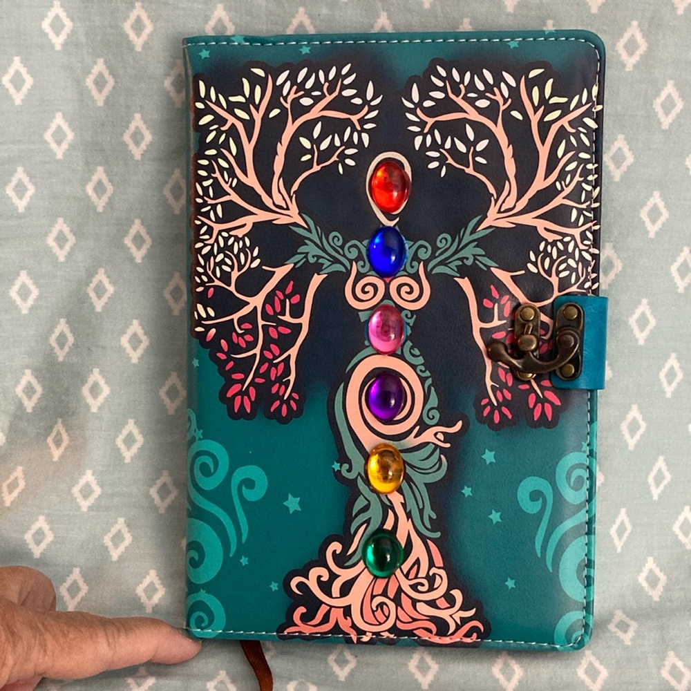 Blank Spell Book of Shadows Journal with Lock Vintage Leather Diary. NWOT